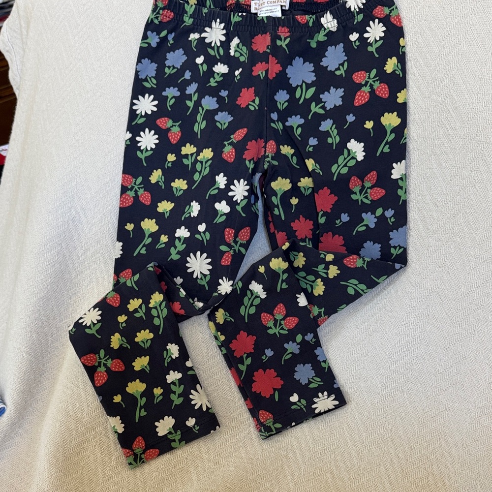 The Beaufort Bonnet Company Navy Floral Kids Leggings